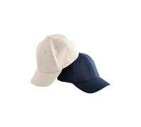 NEXT Niños Pack de 2 Gorras de béisbol 100% algodón Navy/Stone 7 Años-10 Años