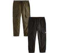 NEXT Niños Pack de 2 Pantalones Cargo Negro/Verde Caqui 9 Años