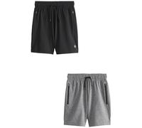 NEXT Niños Pack de 2 Pantalones Cortos de Deporte Ligeros Negro/Gris 11 Años