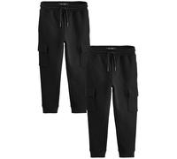 NEXT Niños Pack de 2 Pantalones de chándal Cargo de Corte Slim Negro 11 Años