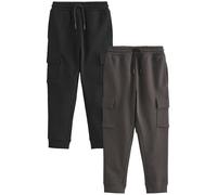 NEXT Niños Pack de 2 Pantalones de chándal Cargo de Corte Slim Negro/Gris 11 Años