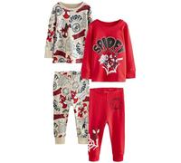NEXT Niños Pack de 2 Pijamas abrigados Spidey and Friends Red/Ecru Cream 2 Años