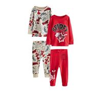 NEXT Niños Pack de 2 Pijamas abrigados Spidey and Friends Red/Ecru Cream 2 Años-3 Años