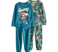 NEXT Niños Pack de 2 Pijamas con pantalón de chándal Mario Kart Green/Blue 6 Años