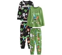 NEXT Niños Pack de 2 Pijamas Licencia Black/Green Minecraft 12 Años