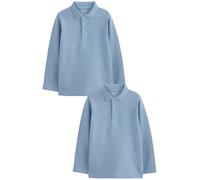 NEXT Niños Pack de 2 Polos Escolares de Manga Larga 100% algodón Azul 14 Años