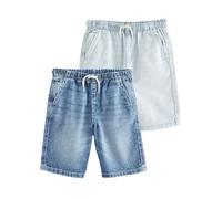 NEXT Niños Pack de 2 Vaqueros Cortos Estilo Bermuda con Cintura elástica Bleach/Mid Blue 8 Años