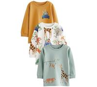 NEXT Niños Pack de 3 Camisetas de Manga Larga con Estampados de Animales Blue/Yellow Safari 2 Años-3 Años