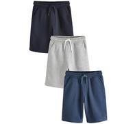 NEXT Niños Pack de 3 Pantalones Cortos de Punto básicos Navy/Blue/Grey 11 Años