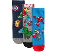 NEXT Niños Pack de 3 pares de calcetines con alto contenido de algodón con licencia de superhéroes Marvel Avengers 24-28