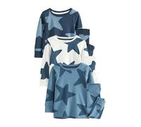 NEXT Niños Pack de 3 Pijamas abrigados 100% algodón Azul/Azul Marino 3 Años-4 Años