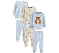 NEXT Niños Pack de 3 Pijamas abrigados Blue/Ecru Baby Bear 3 Años-4 Años