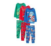 NEXT Niños Pack de 3 Pijamas cómodos Marvel Red/Green/Blue 7 Años-8 Años