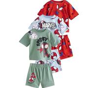 NEXT Niños Pack de 3 Pijamas de Manga Corta con Licencia Red/Blue Spidey 6 Años-7 Años