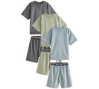 NEXT Niños Pack de 3 Pijamas de pantalón Corto 100% algodón Verde Salvia 7 Años