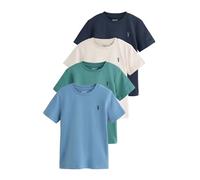 Next Niños Pack de 4 Camisetas de Manga Corta con Bordado de Ciervo Mineral Green/Blue 7 Años
