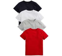 NEXT Niños Pack de 4 Camisetas de Manga Corta Red/White/Navy 3 Años