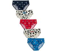 NEXT Niños Pack de 5 Braguitas Estampadas 100% algodón Red/Blue Football 3 Años-4 Años