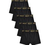 NEXT Niños Pack de 5 Calzoncillos Black with Gold Waistband 13 Años-14 Años