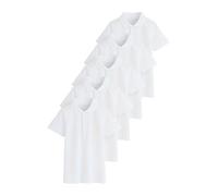 NEXT Niños Pack de 5 Camisas Escolares de algodón de Manga Corta y Corte Slim Blanco 9 Años