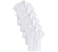 NEXT Niños Pack de 5 Camisas Escolares de Manga Corta de Corte Slim Blanco 4 Años