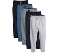 NEXT Niños Pack de 5 Pantalones de chándal básicos de Corte Slim Azul/Gris/Negro 6 Años