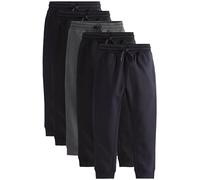 NEXT Niños Pack de 5 Pantalones de chándal básicos de Corte Slim Negro/Azul Marino/Gris 6 Años