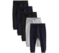 NEXT Niños Pack de 5 Pantalones de chándal de Corte Ajustado Negro/Azul Marino/Gris 6 Meses-9 Meses