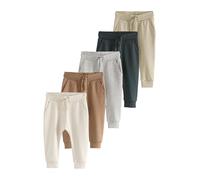 NEXT Niños Pack de 5 Pantalones de chándal de Corte Ajustado Stone/Tan Brown/Grey 6 Años-7 Años