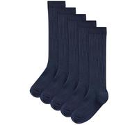NEXT Niños Pack de 5 pares de calcetines altos por la rodilla con alto contenido en algodón Azul Marino 24-28
