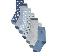 NEXT Niños Pack de 7 pares de calcetines con alto contenido de algodón Blue Stars 19-22