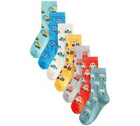 NEXT Niños Pack de 7 pares de calcetines con alto contenido de algodón Bright Vehicle 31-36