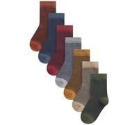 NEXT Niños Pack de 7 pares de calcetines con alto contenido de algodón Multirayas 20.5-23.5