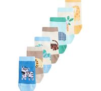 NEXT Niños Pack de 7 pares de calcetines de deporte Muted Blue/Tan Safari 31-36