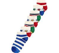 NEXT Niños Pack de 7 pares de calcetines de deporte Rainbow Stripe/Star 31-36