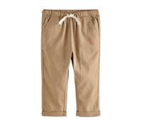 NEXT Niños Pantalones sin Cierres de Corte estándar en Tejido de Mezcla de Lino Marrón Tostado 2 Años-3 Años