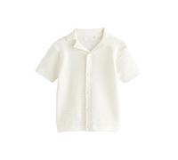 NEXT Niños Polo de Manga Corta con Solapas texturizadas 100% algodón Blanco 5 Años-6 Años