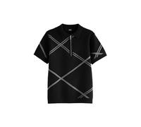 NEXT Niños Polo de Punto 100% algodón con Cuello con Cremallera Black Argyle 15 Años