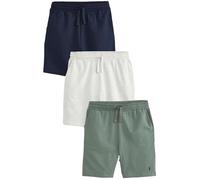 NEXT Pack de 3 Pantalones Cortos Ligeros 100% algodón Azul Marino/Verde/Gris Hielo 4XL