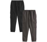 NEXT Niños Pack de 2 Pantalones de chándal Cargo de Corte Slim Negro/Gris 10 Años