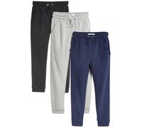 NEXT Niñas Pack de 3 Pantalones de chándal de Punto Suave y Corte Holgado Azul Marino/Gris/Negro 12 Años