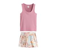 Next Pijama de pantalón corto azul claro / naranja claro / rosa / talco XL azul claro / naranja claro / rosa / talco