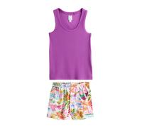 Next Pijama de pantalón corto lila / naranja / rosa / blanco S lila / naranja / rosa / blanco