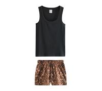 Next Pijama de pantalón corto marrón / negro XS marrón / negro