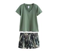 Next Pijama de pantalón corto verde / caqui / verde oscuro 4XL-5XLxregular verde / caqui / verde oscuro