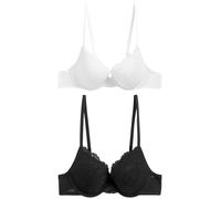 NEXT Mujeres Pack de 2 Sujetadores de Encaje Negro/Blanco 85 B
