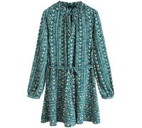 Next Vestido camisero crema / azul cian 42 crema / azul cian