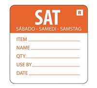 Nextday Catering L071 día de la semana etiquetas, Sábado, Naranja