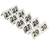 Nextday Catering u048 mesa números, juego de 10, 21 - 30, acero inoxidable (Pack de 10)