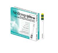 NexTemp Ultra 100 unidades - Celsius - Termómetro de un solo uso, envuelto individualmente - Precisión superior y lo último en control de infecciones - Retención de señal extendida de 1 minuto